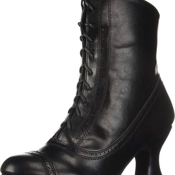 Women's Mid Calf Victorian Steampunk Costume Bootie Black Size 10 - Picture 1 of 7